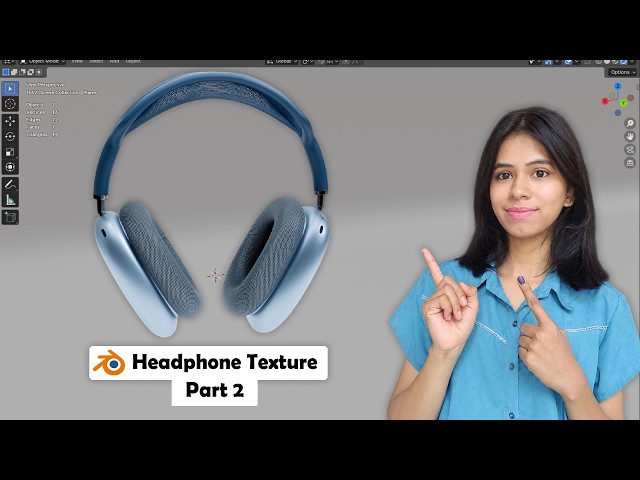 Texture Headphone in Blender Part 2 😀#blender #3dmodeling