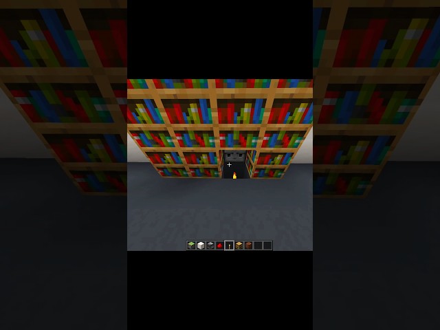 Minecraft Secret Bookshelf Door Entrance 🤯 #minecraft #shorts