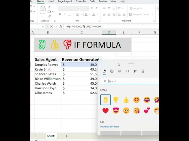 How to Use If Formula with Emojis | Excel Tips & Tricks | Excel Shorts