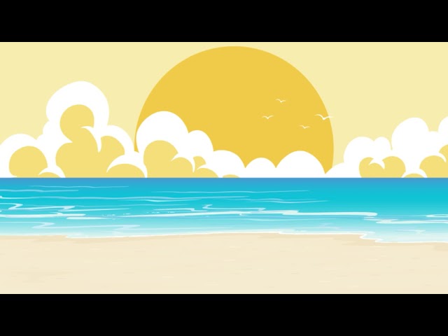 Full HD Animated cartoon Empty Beach  background video | Loop Animation l Free to Use