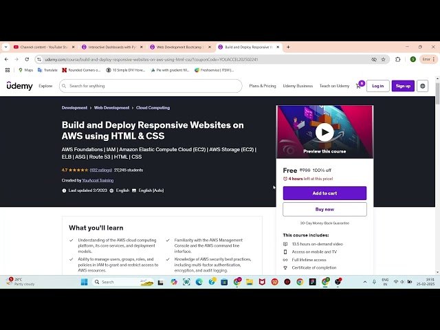 Providing Free Udemy Course - Build and Deploy Responsive Websites on AWS using HTML & CSS