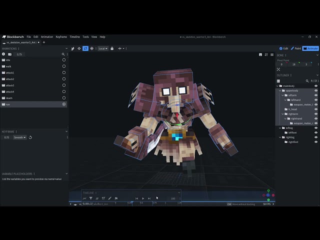 How to Animate a Custom Minecraft Run Cycle in Blockbench (Full Process Real Time)