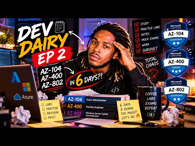 AZ-104,AZ-400 and AZ-802 in 6 days!!!!! Dev diary ep2
