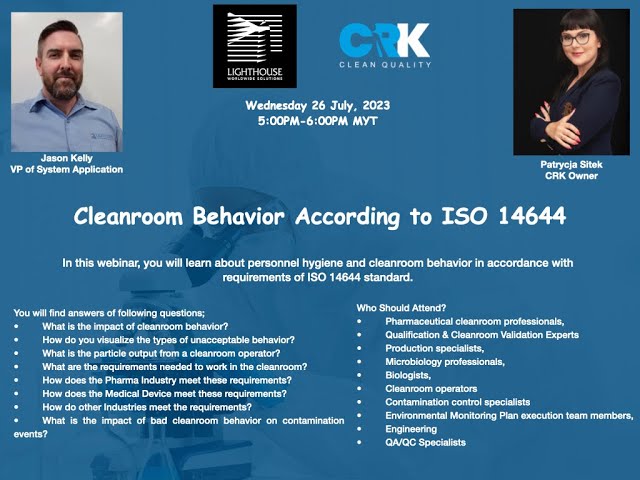 Cleanroom Behavior According to ISO 14644  July Webinar 2023 with Lighthouse