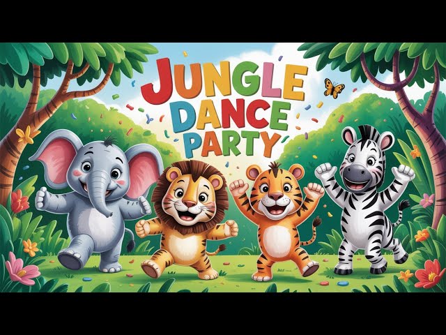 Jungle Dance Party | Dancing Animals Song for Kids | Fun 3D Cartoon Animation