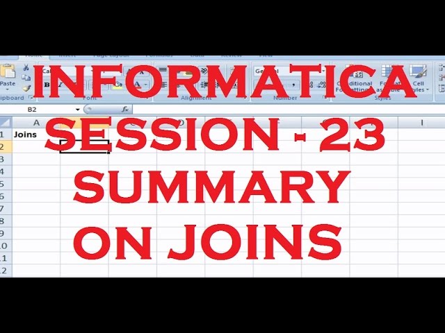 Quick Summay on Joins - Informatica Tutorial - Session - 23