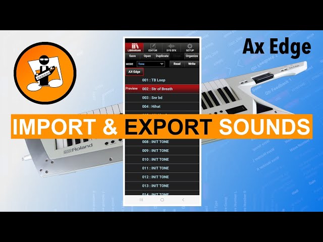 Roland Ax Edge - How to import and export sound patch programs and tones.