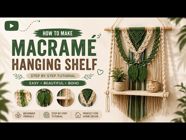 DIY Macrame Shelf Hanger 🪢 | Easy Step-by-Step Tutorial