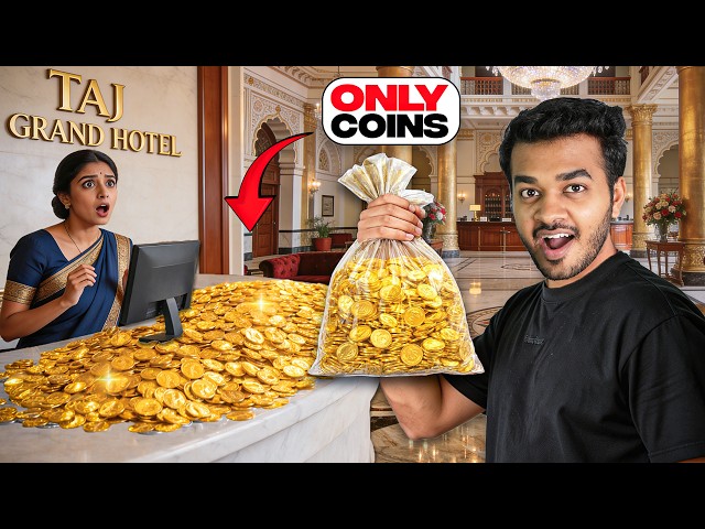 I Stayed in 5 Star Hotel using only Coins! 