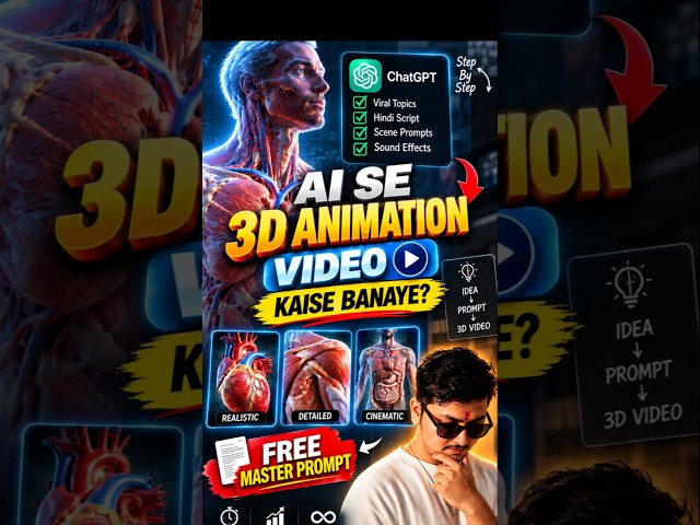 AI Se 3D Animation Video Kaise Banaye? 🤯 | Full Tutorial #aitutorial