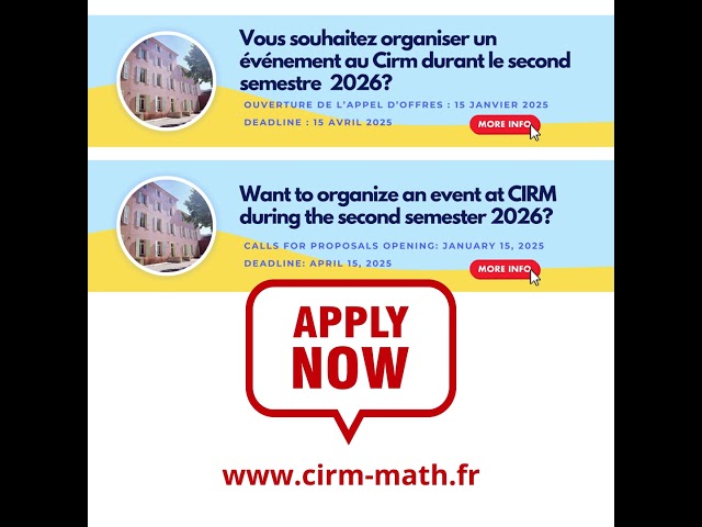 New call for proposals to organize an event at CIRM