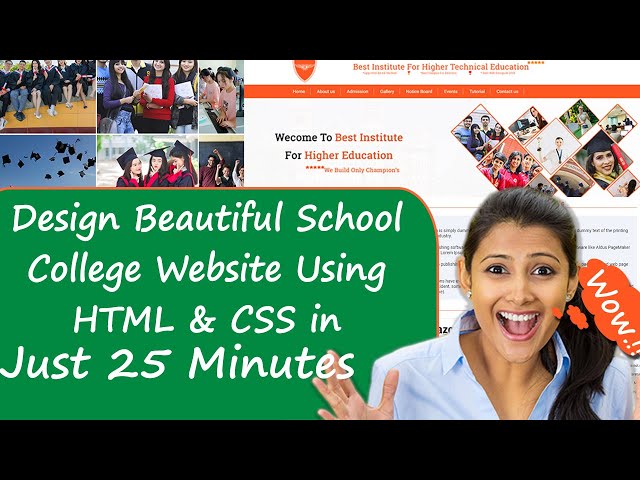 Design College / School Website Using HTML And CSS #college #coding #html #school #css