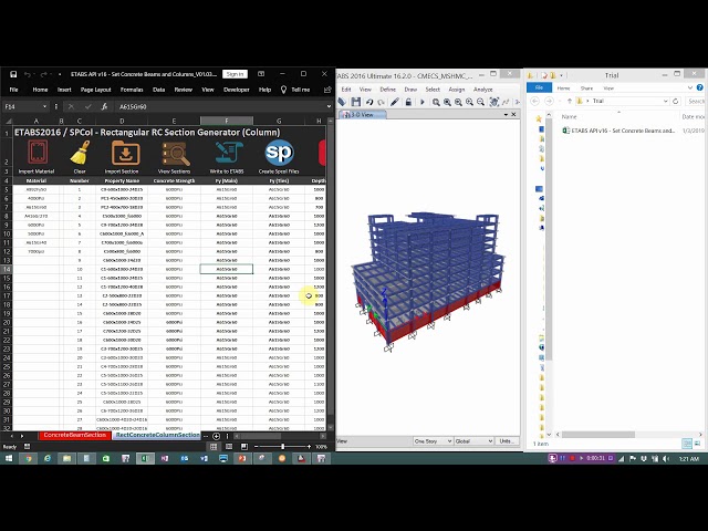 ETABS API - RC Column Generator V1.0.0