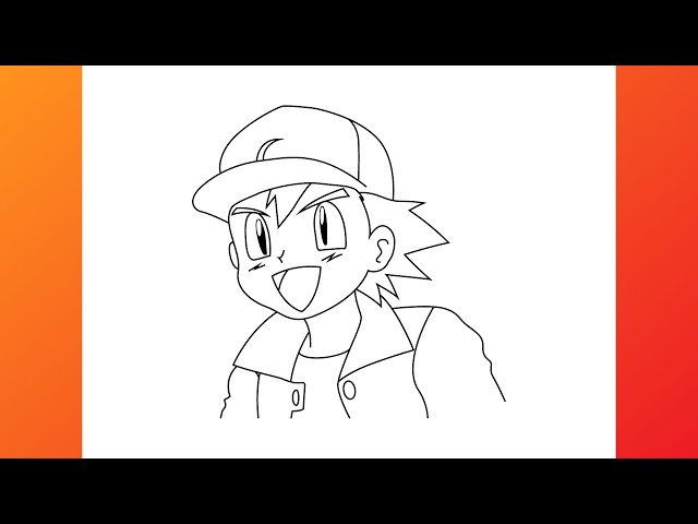 How to draw Ash | Pokémon | Step By Step Guide | Watery Drawings