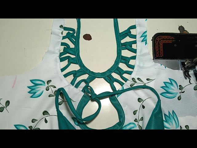 Simple Kurti ko Designer Look Kaise Dein? ✂️ Beautiful Dori Neck Design Cutting & Stitching
