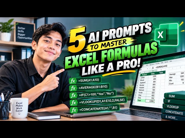 5 AI Prompts to Master Excel Formulas Like a Pro!