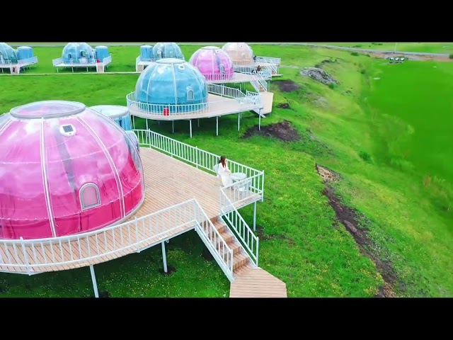 Elevate your camping experience with our stunning PC glamping dome tents!