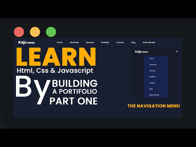 Learn HTML CSS and JAVASCRIPT by building projects. Part One  The Navigation Menu - #html