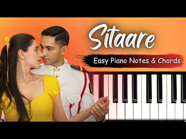Sitaare - Easy Piano Tutorial With Notes and Chords 