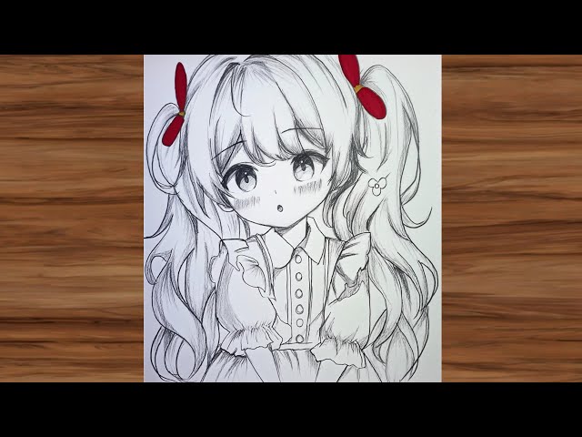 ✨Easy and Cute Anime Girl Drawing Tutorial | Step-by-Step Pencil Sketch 🩷