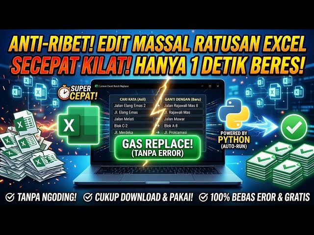 Cara Replace Kata atau Kalimat di Banyak File Excel Sekaligus