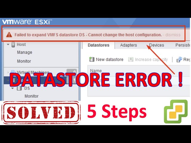Failed to create VMFS datastore in VM Esxi : cannot change the host configuration