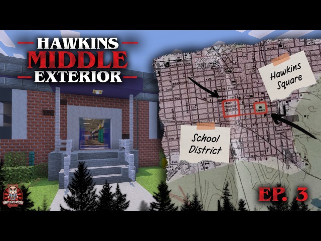 How to Build Hawkins from Stranger Things in Minecraft! | Ep. 3: Middle School Exterior