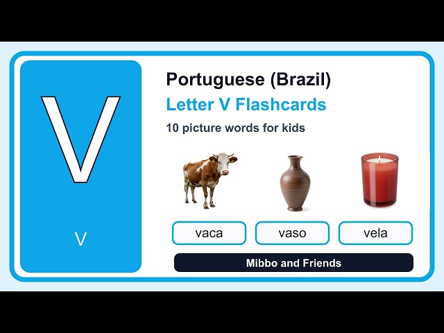 Portuguese (Brazil) Letter V Flashcards | Learn 10 Words
