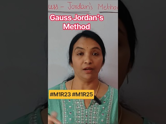 Gauss Jordan's Method to find Inverse | #M1r23 #m1r25 #jntuhm1 #jntukm1 #jntuam1 #jntugvm1 #shorts