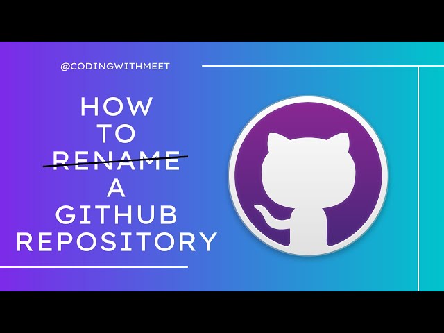 How to change the name of a GitHub repository
