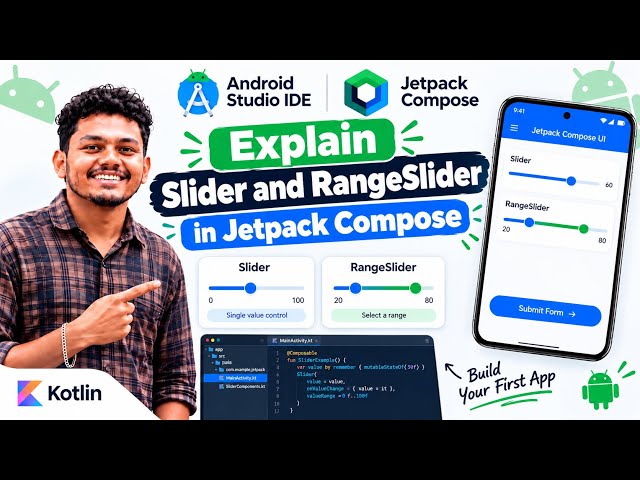 DAY 10: How to Use Slider and RangeSlider in Jetpack Compose |Jetpack compose tutorial for beginners