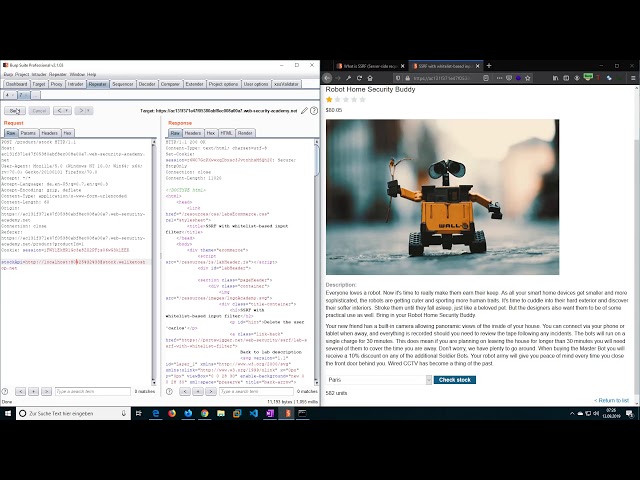 SSRF with whitelist based input filter (Video solution)