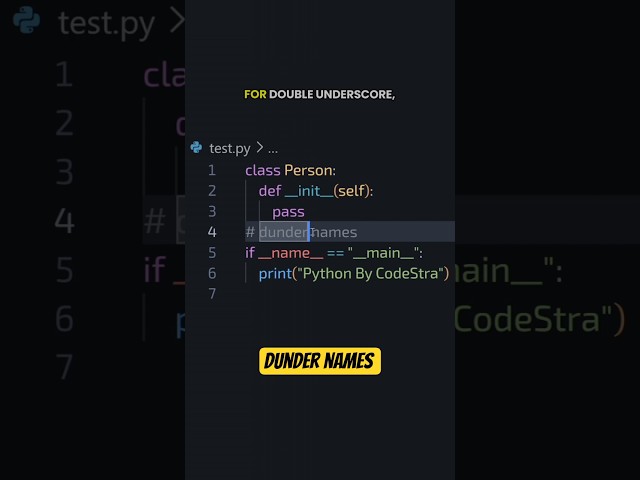 Python dunder names #codestra