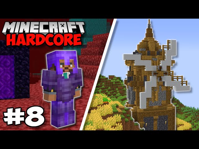 I Built A WINDMILL & Got Full Netherite Armor in Minecraft Hardcore (#8)