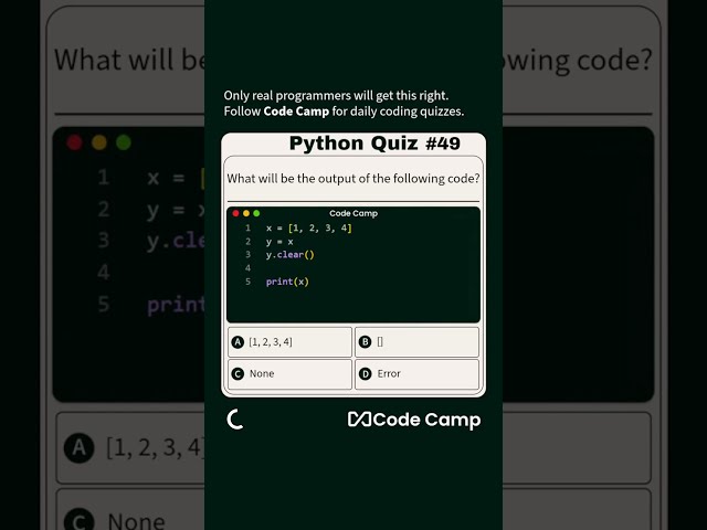 Python Education | Quiz [Q-49] | Code Camp #shorts #python