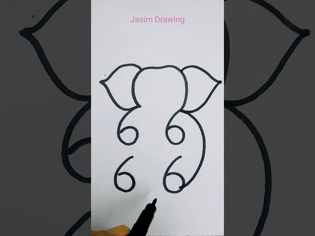 Elephant 🐘 drawing from 6666 #drawing #jasimdrawing #art