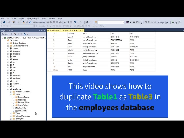 SQL Trick Every Developer Should Know! Duplicate Any Table with a New Name