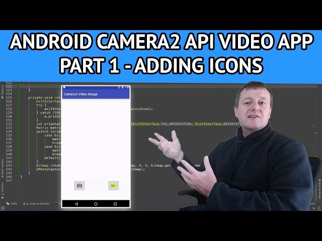 Android Camera2 API Video App - Part 1 How to add icons using android studio