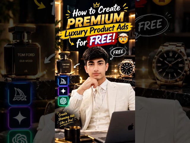 How to Create PREMIUM Luxury Product Ads for FREE! 🤯 | No Expensive Tools Needed #ProductAds #AIAds