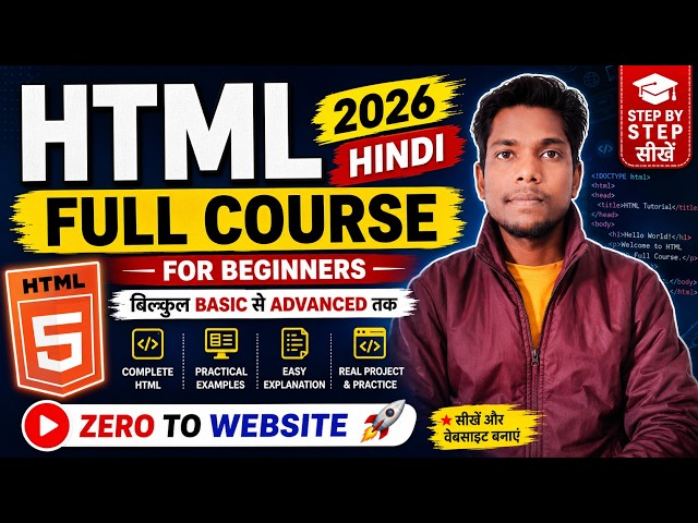 HTML Full Course in Hindi 2026 | HTML Tutorial for Beginners