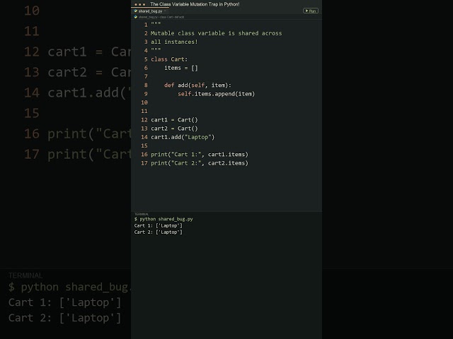 Stop Making This Python Class Variable Mistake! #python #oop #coding #developer