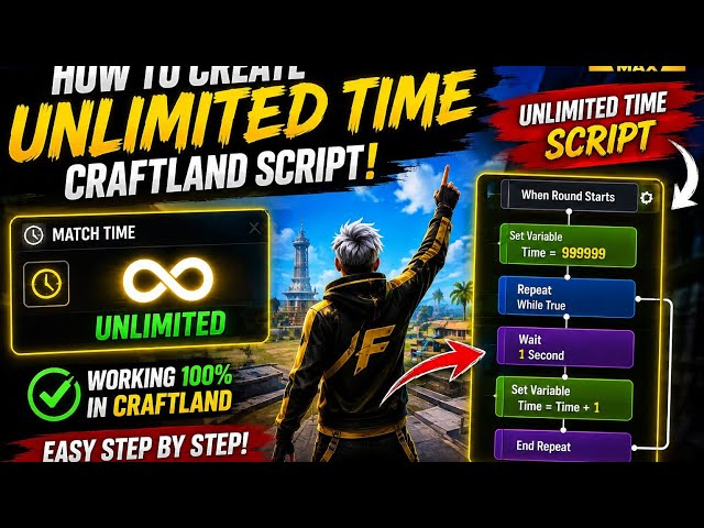 🗿 How to Create Unlimited Time Craftland Script! 🔥 #freefire #craftland