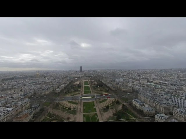 Paris from Eiffel tower. VR 180 5k