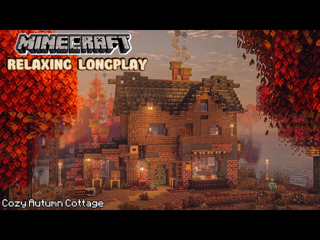 🍂 Minecraft Relaxing Autumn Longplay • Cozy Autumn Cottage House  • Autumn Forest • No Commentary 🍂