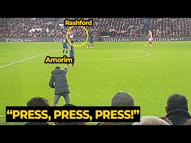 Ruben Amorim's furious reaction ask Rashford to press, but look Rashford reaction...