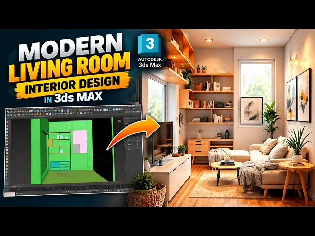 How to Create a Modern Living Room in 3ds Max | Step-by-Step ( Part 2)