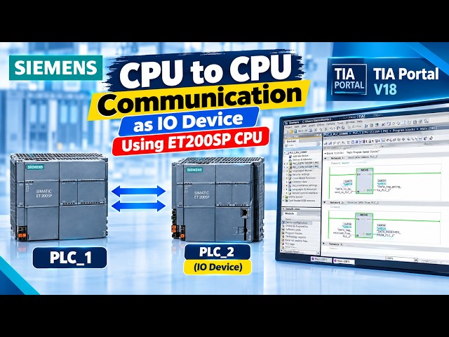 Siemens CPU to CPU Communication Using ET200SP as IO Device | TIA Portal