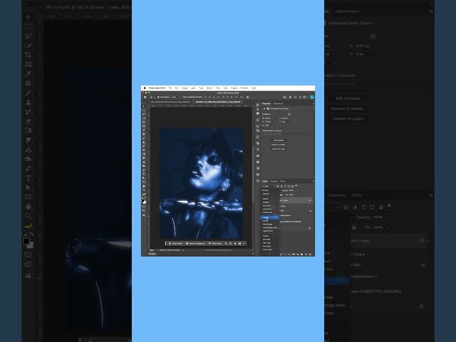 High contrast Cyanotype effect in Photoshop! #photoshop #adobe
