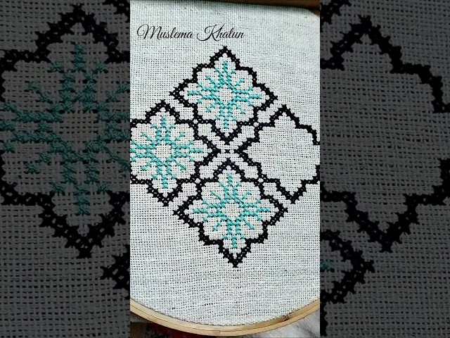 “4 Petal Flower Cross Stitch Design 🌸 #embroidery #shorts #shortsviral #trending #diy #flowers