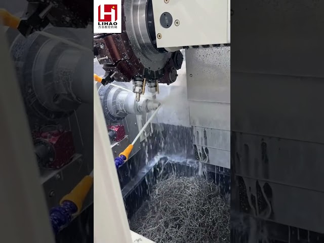 Stainless Steel Turning on Dual-Spindle CNC Lathe#lathemachine #cnc #machine #cnclathe  #factory